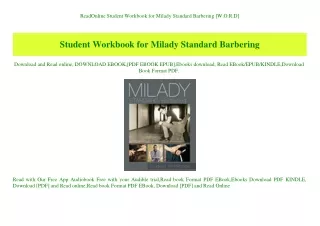 ReadOnline Student Workbook for Milady Standard Barbering [W.O.R.D]