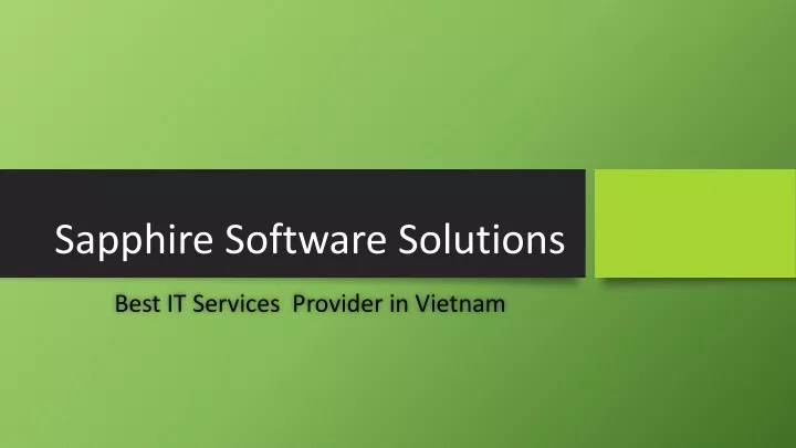 sapphire software solutions