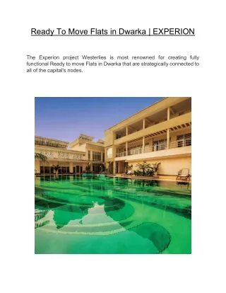ready to move flats in dwarka experion