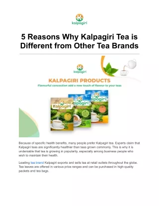 5 Reasons Why Kalpagiri Tea is Different from Other Tea Brands
