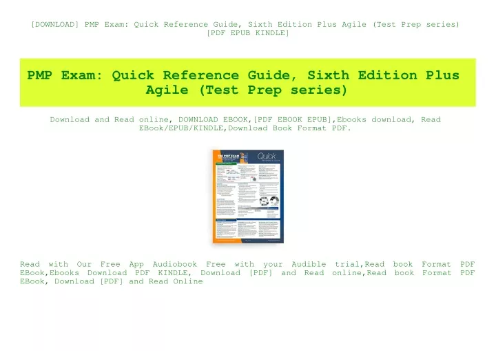 download pmp exam quick reference guide sixth