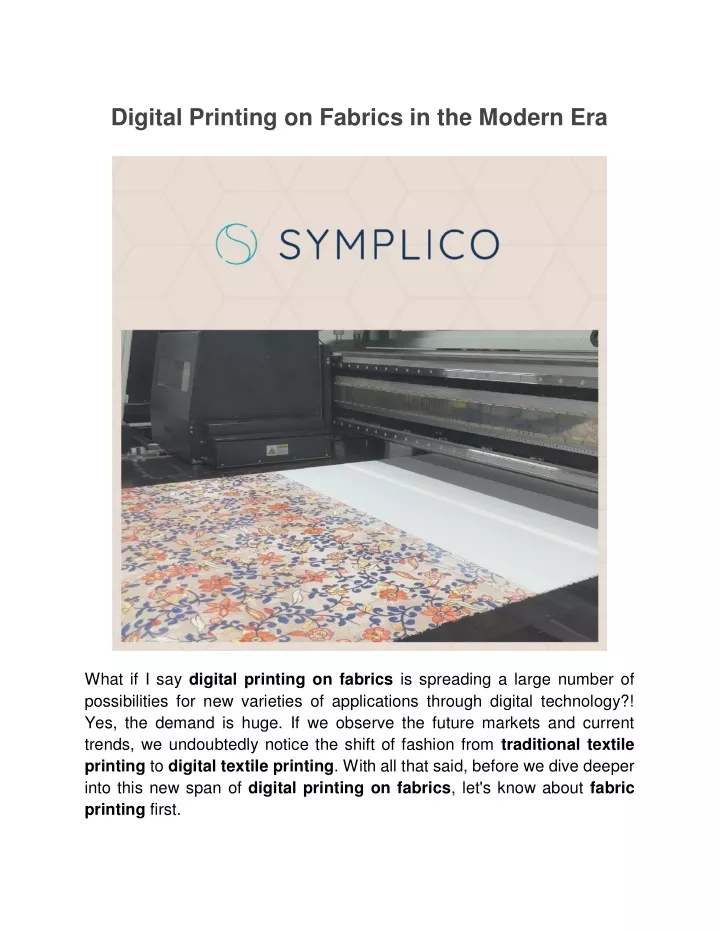digital printing on fabrics in the modern era