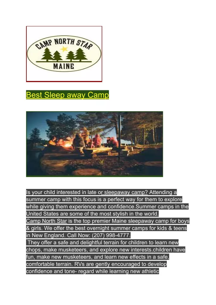 best sleep away camp