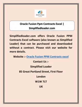 Oracle Fusion Ppm Contracts Excel | Simplifiedloader.com