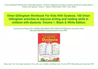 (B.O.O.K.$ Orton Gillingham Workbook For Kids With Dyslexia. 100 Orton Gillingham activities to improve writing and read