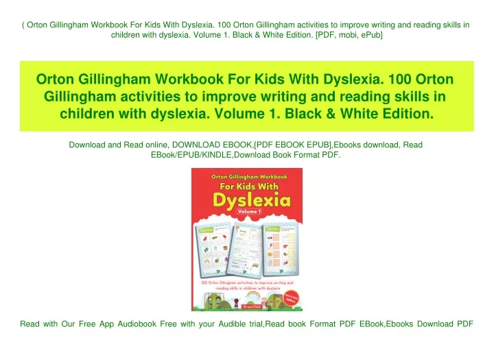 orton gillingham workbook for kids with dyslexia