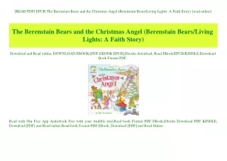 [READ PDF] EPUB The Berenstain Bears and the Christmas Angel (Berenstain BearsLiving Lights A Faith Story) {read online}