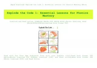 (Epub Download) Explode the Code 1 Essential Lessons for Phonics Mastery EBook