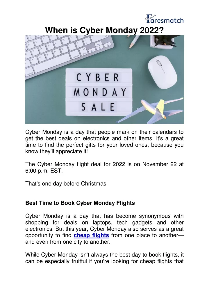 PPT Cyber Monday Flight Deals 2022 PowerPoint Presentation, free