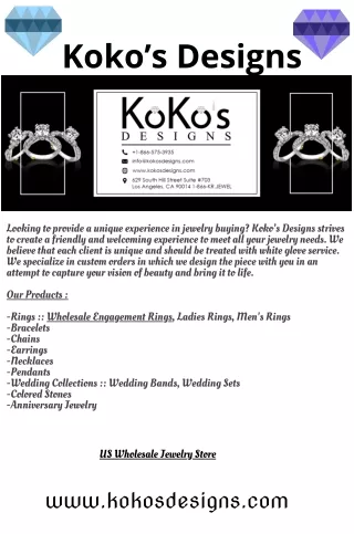 kokosDesigns US Wholesale Jewelry Store