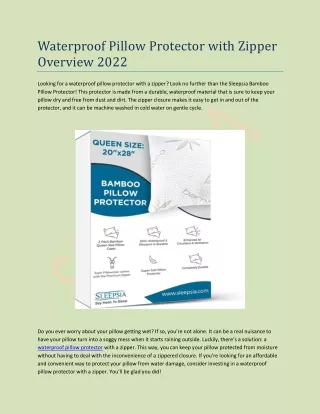 waterproof pillow protector with zipper overview