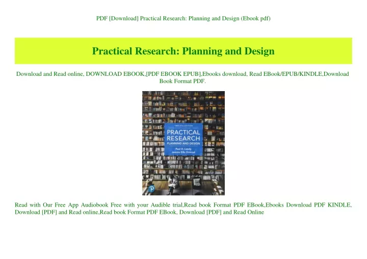 pdf download practical research planning