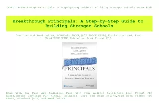 read breakthrough principals a step by step guide