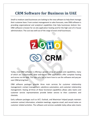 CRM Software for Business in UAE