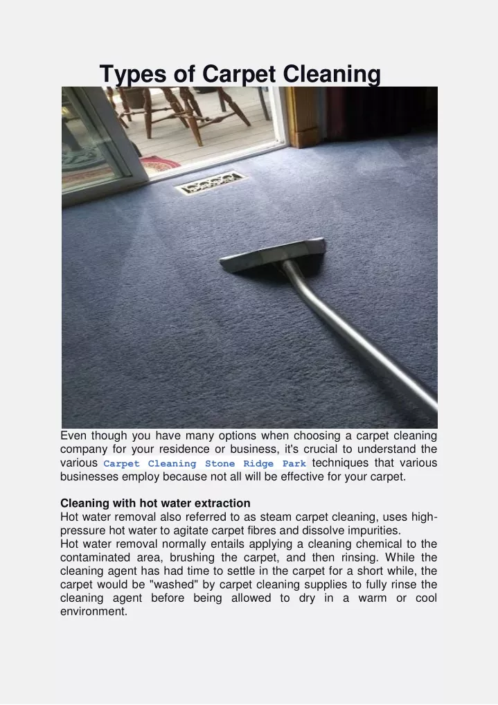 types of carpet cleaning