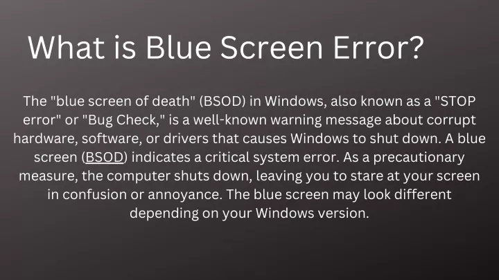 what is blue screen error