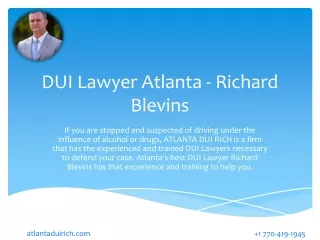 DUI Lawyer Atlanta - Richard Blevins