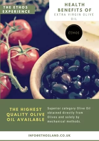 Health Benefits of Extra Virgin Olive Oil