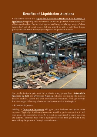benefits of liquidation auctions