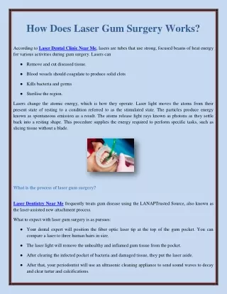 How Does Laser Gum Surgery Works?
