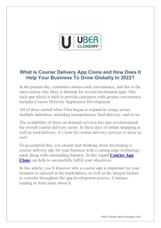 what is courier delivery app clone and how does