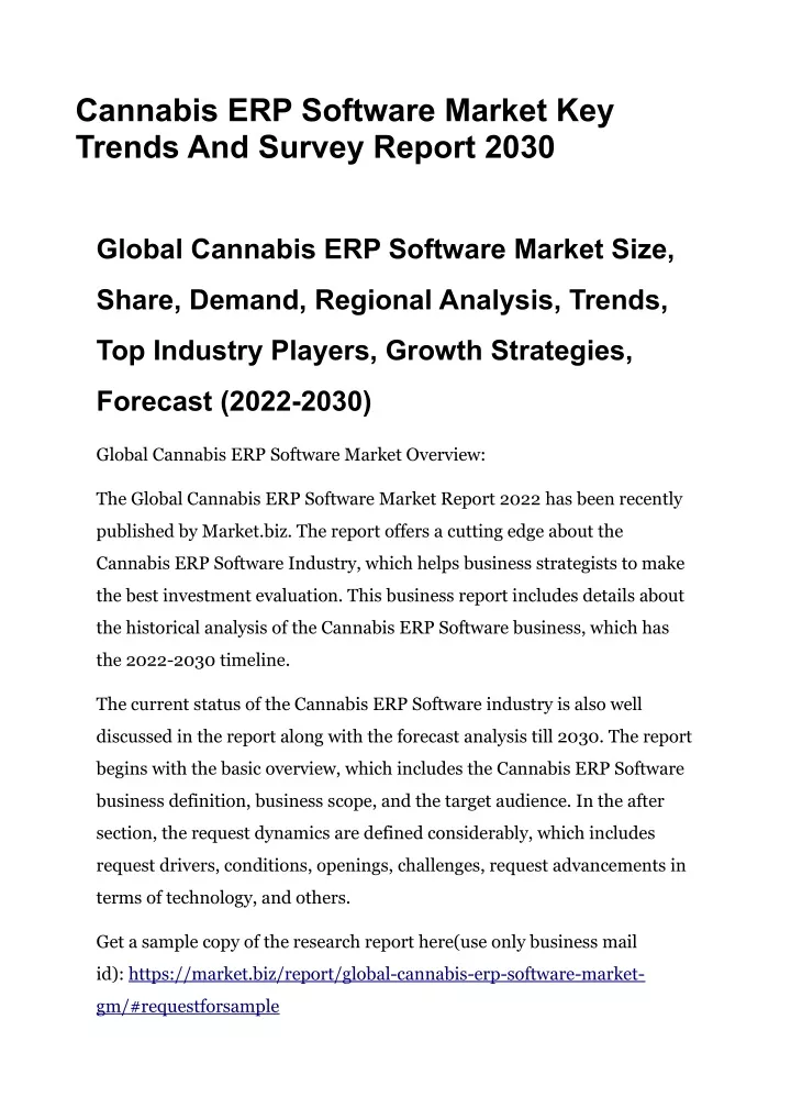 cannabis erp software market key trends