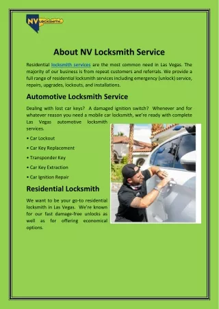about nv locksmith service