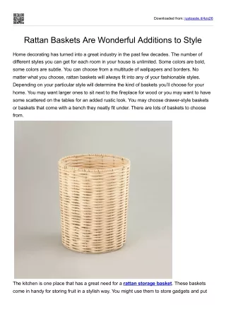 Rattan Baskets Are Wonderful Additions to Style