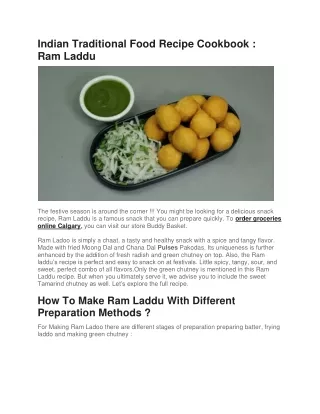 Indian Traditional Food Recipe Cookbook - Ram Laddu