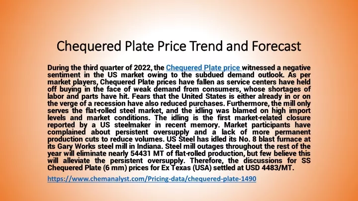 chequered plate price trend and forecast