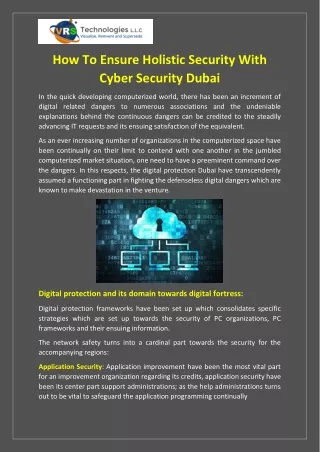 how to ensure holistic security with cyber