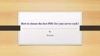 how to choose the best pdu for your server rack
