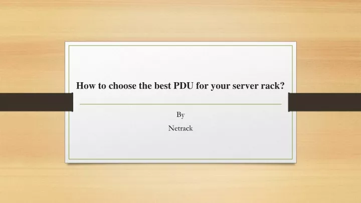 how to choose the best pdu for your server rack