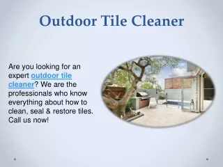 Outdoor Tile Cleaner