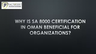 Benefits Of SA 8000 Certification in Oman