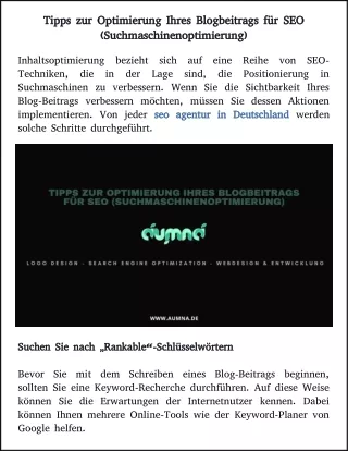 tipps zur optimierung ihres blogbeitrags