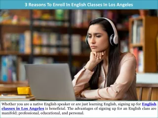 3 reasons to enroll in english classes in los angeles