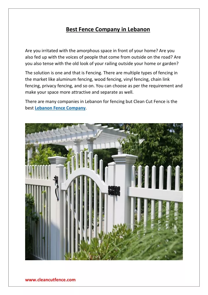 best fence company in lebanon