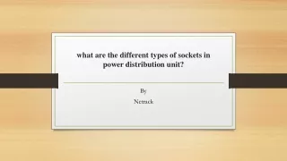 what are the different types of sockets in power distribution unit
