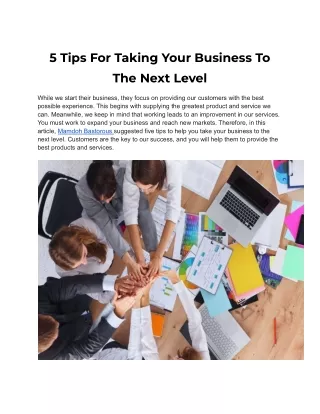 5 tips for taking your business to the next level