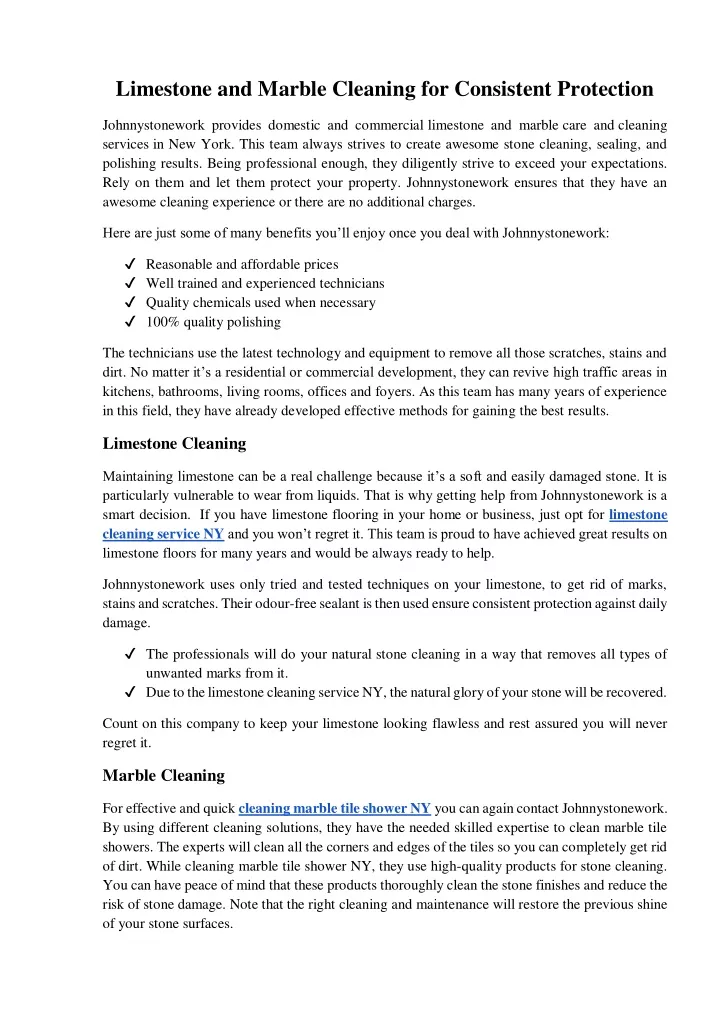 limestone and marble cleaning for consistent