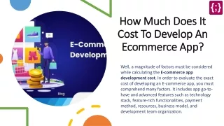 How Much Does It Cost To Develop An Ecommerce App?
