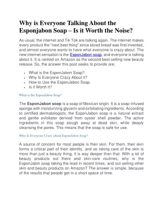 why is everyone talking about the esponjabon soap