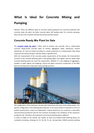 what is ideal for concrete mixing and