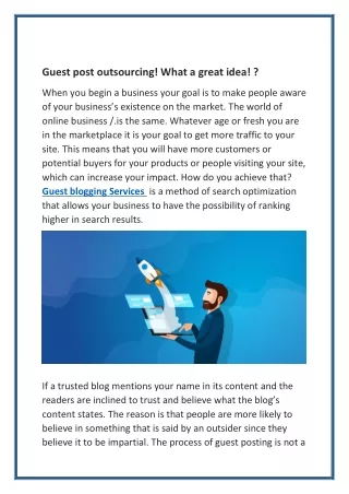 Guest post outsourcing! What a great idea! ?