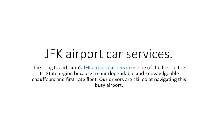 jfk airport car services