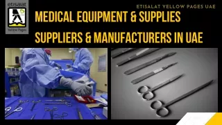 Medical Equipment & Supplies Suppliers & Manufacturers in UAE
