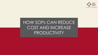 How SOPs can Reduce Cost & Increase Productivity