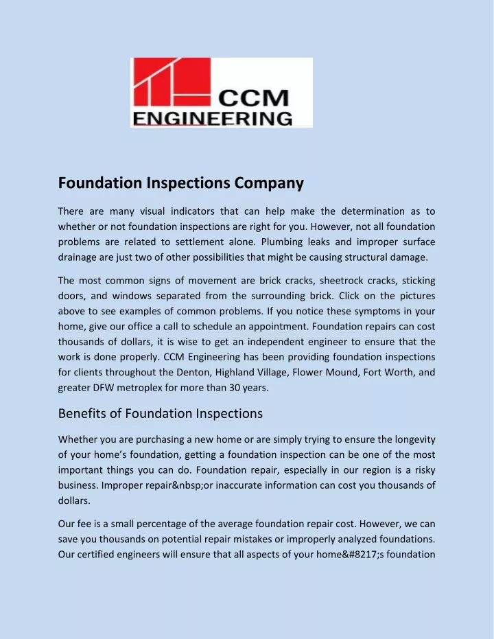 foundation inspections company
