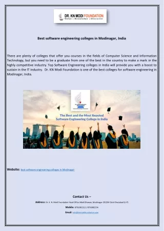 Best software engineering colleges in Modinagar